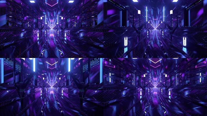 穿梭色彩鲜艳科幻旋转隧道VJ无缝循环4K