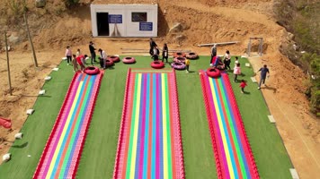 动物园 彩色滑道 滕州野生动物园 航拍 动物园 彩色滑道 滕州野生动物园 航拍