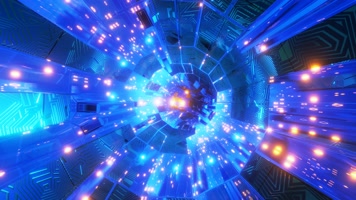 极速穿梭扭曲的赛车霓虹灯隧道 VJ 循环