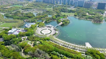 【4K60帧】上海浦东世纪公园航拍