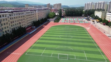 校园体育场足球场绿荫