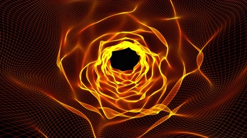 闪闪发光的金色网格隧道 Alpha 通道