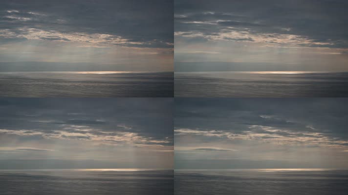 海面丁达尔光线流云阳光唯美延时