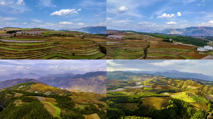 4K延时航拍昆明东川红土地醉人光影