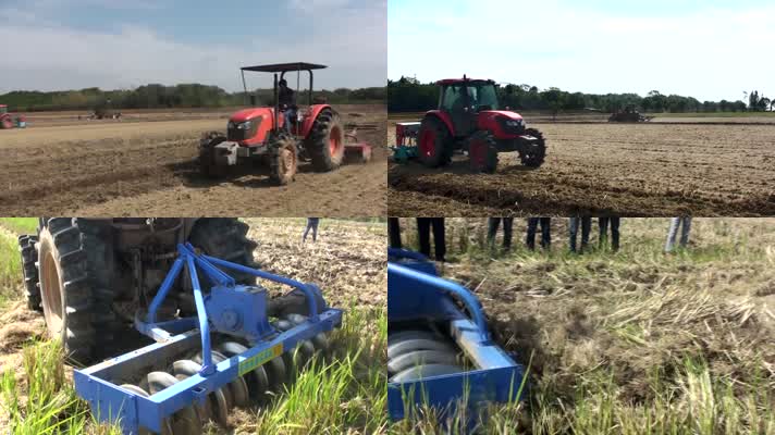 秋种农业机械旋耕深耕农田土壤实拍高清视频