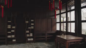 中式园林苏州园林古建筑写意园林网师园走廊