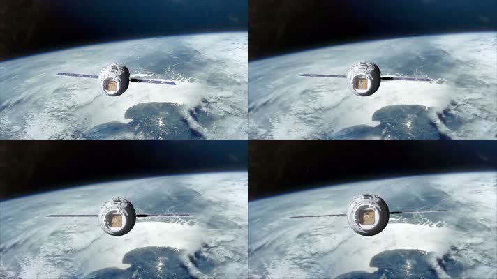 环绕地球轨道运行的太空舱4K (5)