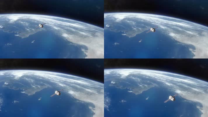 环绕地球轨道运行的太空舱4K (4)