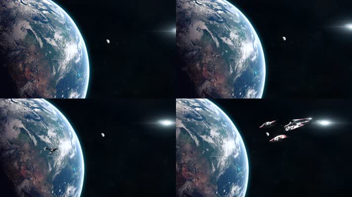 科幻战舰离开地球轨道4K (1)