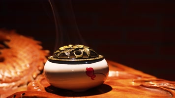 4K唯美檀香寺庙香炉素材