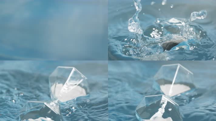 沙漏掉落入水中人文意境实拍