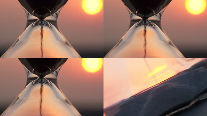 夕阳黄昏傍晚沙漏特写实拍镜头
