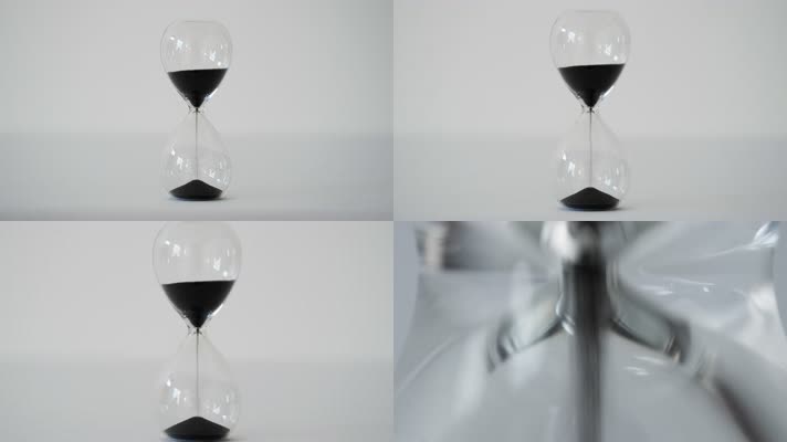 沙漏时间流逝特写微距实拍