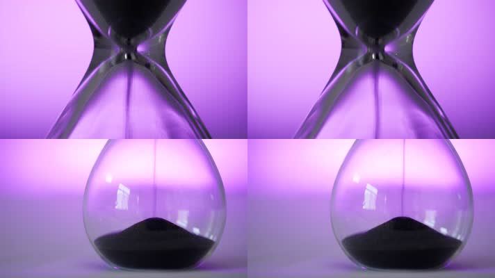 紫色沙漏时间流逝实拍镜头