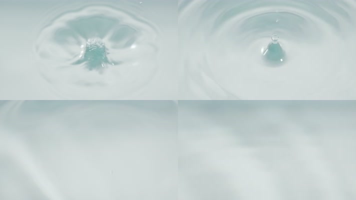 水滴入水中慢镜头升格实拍空镜