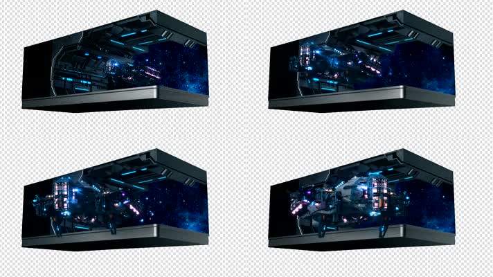 L屏裸眼3D飞船带通道