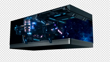 L屏裸眼3D飞船带通道