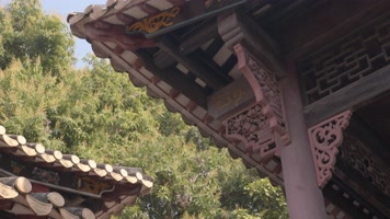 中式园林屋檐房檐院落古风围墙古建筑茅草 中式园林屋檐房檐院落古风围墙古建筑茅草