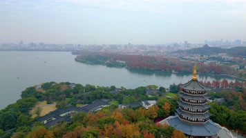 杭州西湖景区风景航拍