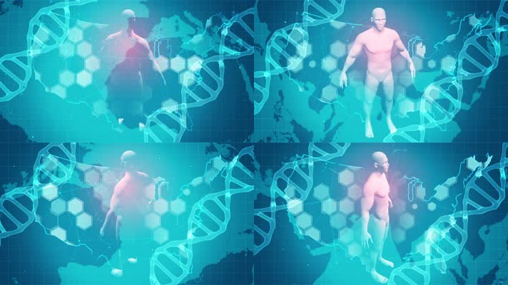 未来医学科学研究人类DNA数字背景