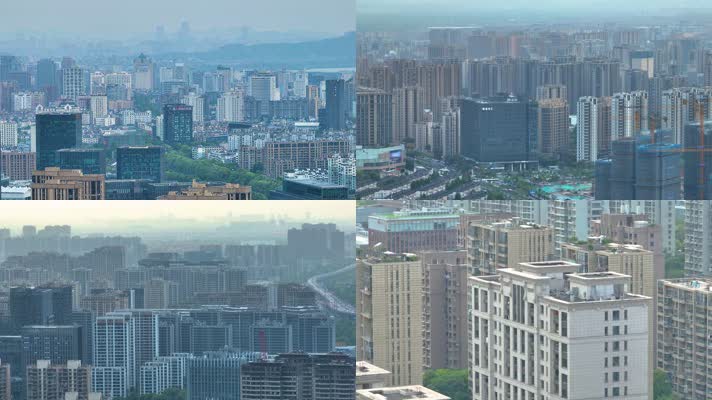 杭州市拱墅区市区高楼大厦航拍城市风景视频