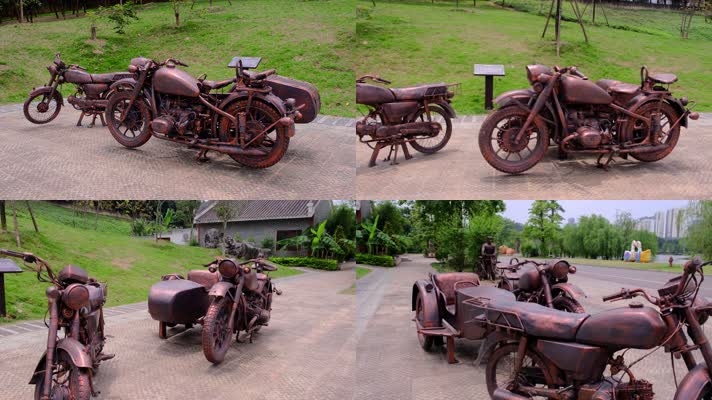 江南公园铜制摩托车