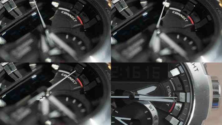 电子手表时钟指针微距争分夺秒