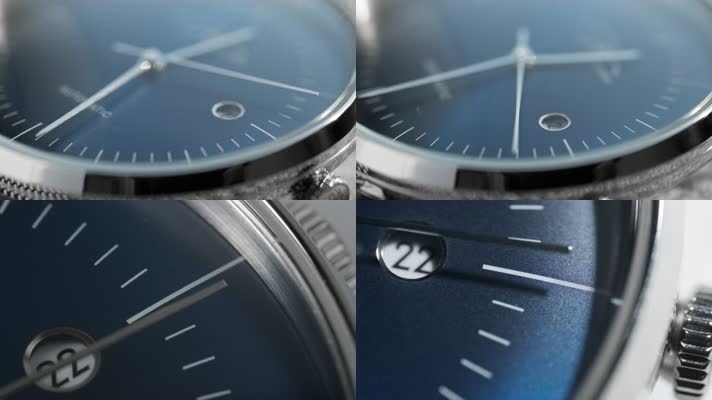 机械手表时钟指针微距特写争分夺秒