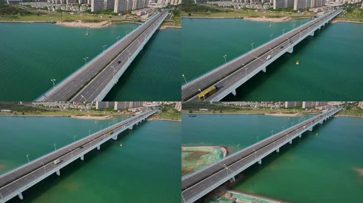 航拍厦门丙洲大桥建筑景观