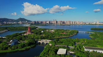 航拍厦门园博苑风光