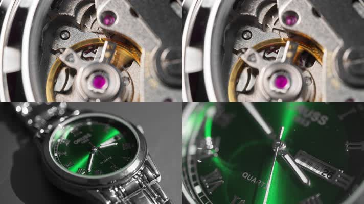 手表机芯时钟争分夺秒微距特写