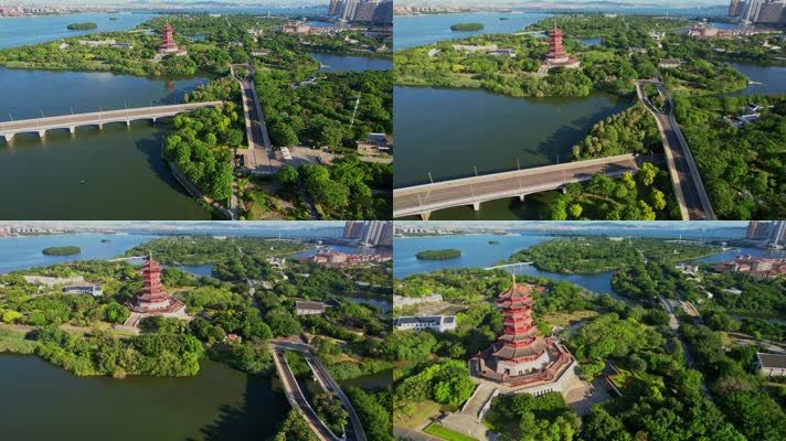 航拍厦门园博苑风光