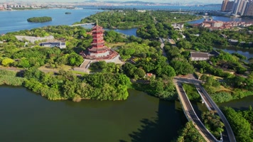 航拍厦门园博苑风光