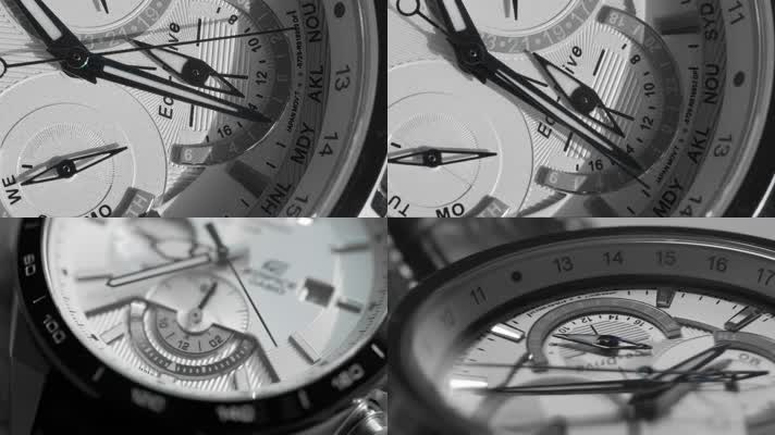 手表时钟指针特写时间流逝倒计时