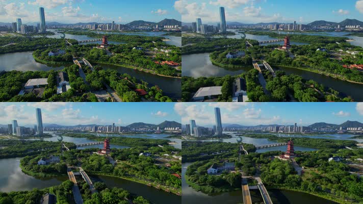 航拍厦门园博苑风光