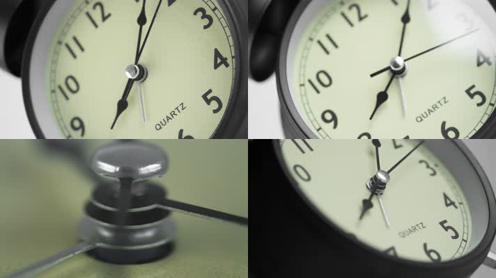 黑色金属闹钟时钟指针时间流逝