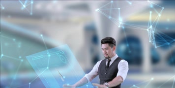 科技展厅虚拟展厅点线粒子