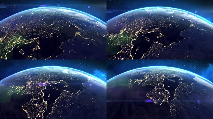 地球动画的卫星视图4K