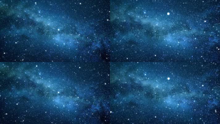 蓝色空间星云中的星星4K