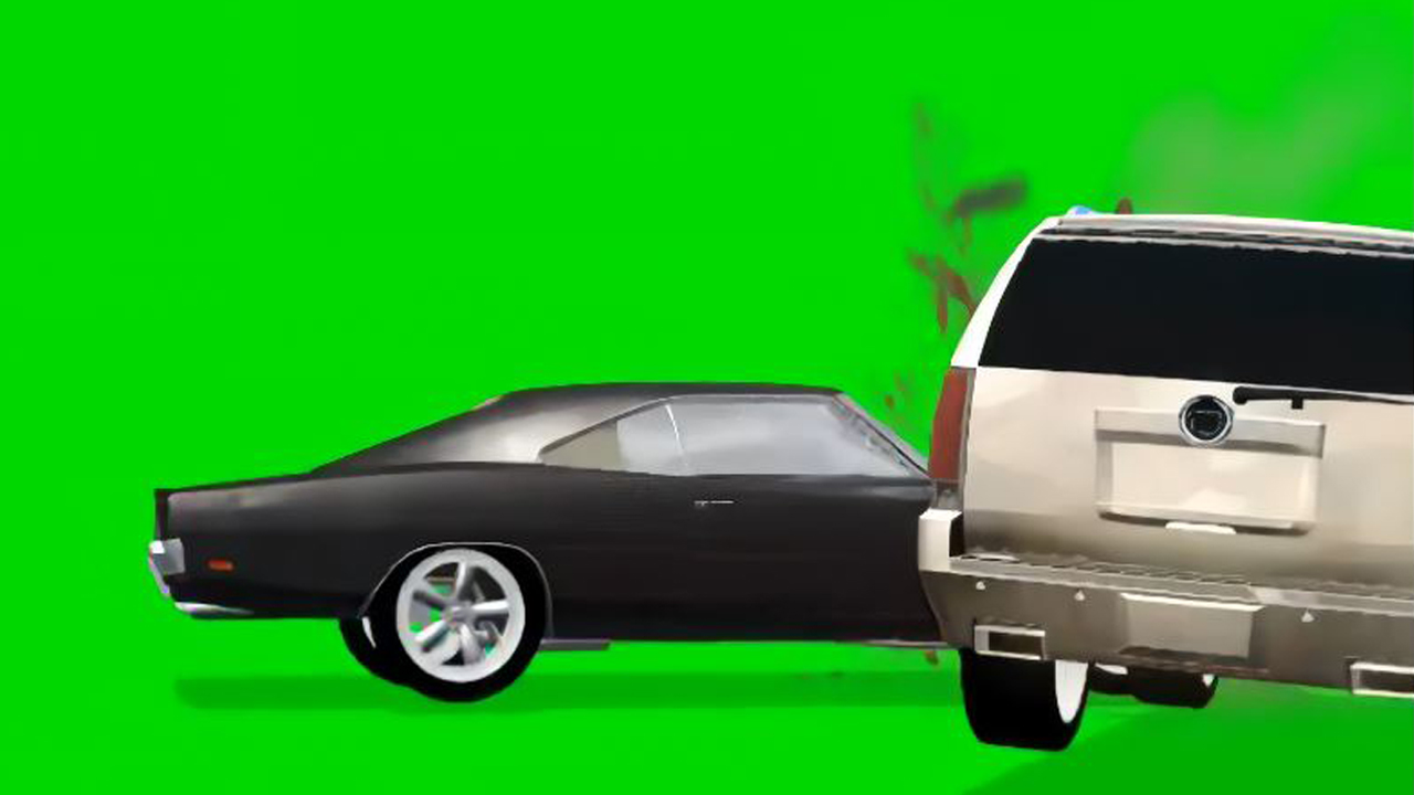 4K发生车祸绿幕