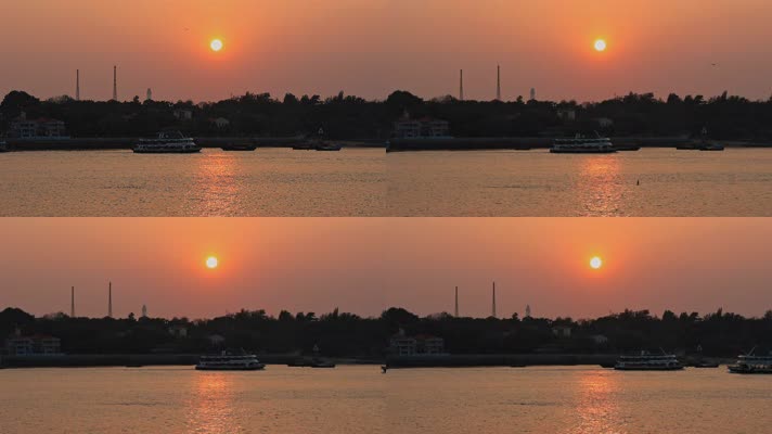 厦门轮渡海边日落