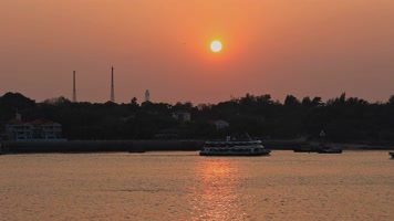 厦门轮渡海边日落