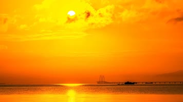 4K晚霞落日下的松花江 4K晚霞落日下的松花江