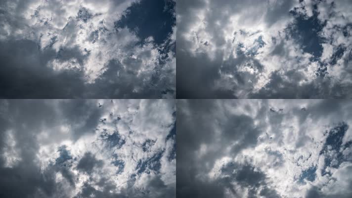 蓝天白云乌云层移动延时天空天气