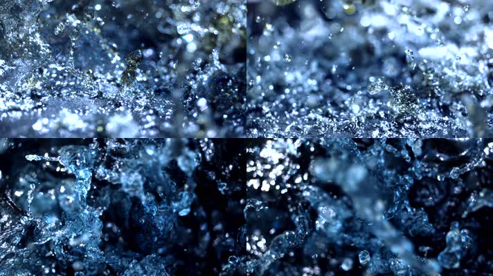 慢动作拍摄水面水花溅起