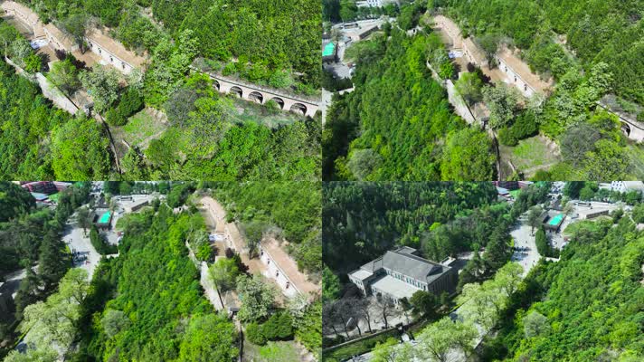 4K航拍延安宝塔山风景