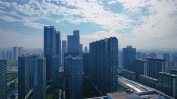 高楼大厦集中区 航拍杭州 国际化大都市 