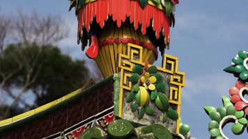 l1汕尾海丰天后宫屋檐壁画特写