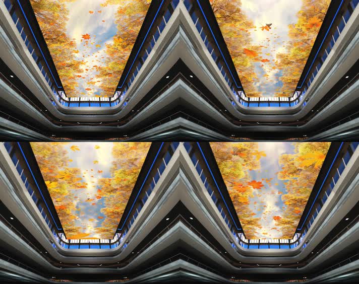 枫叶飘落天幕效果