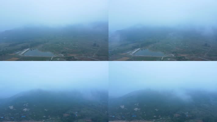 山 延时 云雾缭绕 山脉 下雨时的山